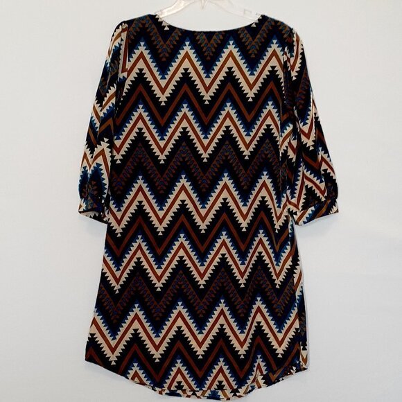 YETTS Straight Shift Dress; Knee Length; 3/4 Sleeves; Size 10/12 - Picture 2 of 5
